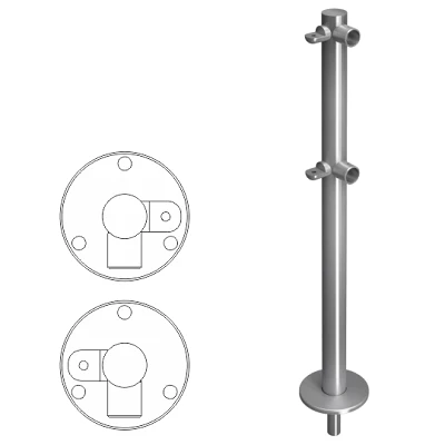 Стойка ограждения съемная L-образная с 2-мя полупетлями cправа (ВЗР 1996Р.20-02)