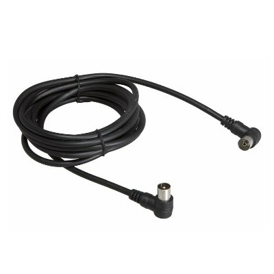 Шнур ТВ гнездо - ТВ штекер, угловой, 1,5м, черный (18-0012)