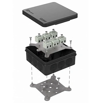 Коробка огнестойкая для о/п двухкомпонентная 60-0303-9005-FR2.5-12 Е15-Е120 100х100х40