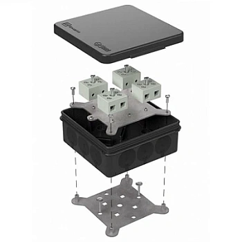 Коробка огнестойкая для о/п двухкомпонентная 60-0303-9005-FR10.0-8 Е15-Е120 100х100х40