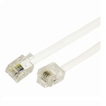 Телефонный шнур, удлинитель RJ-11(6P-4C), длина 5 метров, белый (18-3051)