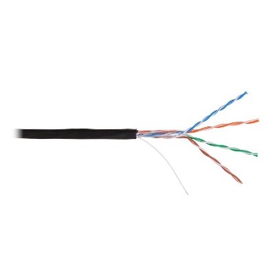 UTP 5e кат. 4 пары NIKOLAN NKL 4600B-BK внешний, PE -60C, 24 AWG, одножильный, 100МГц, черный, 305м