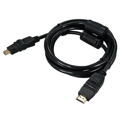 Шнур HDMI - HDMI 1.4, 2м, Gold, с фильтрами, угловой 360° (17-6204-3)