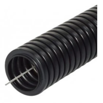 Труба гофрир. ПНД лёгкая 350 Н безгалог (HF) стойкая к у/ф ЧЕРНАЯ с/з д20 (100 м) 161557 ()