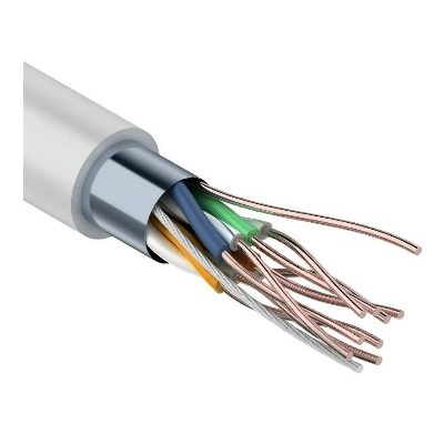 Кабель витая пара F/UTP, CAT 5e, PVC, 4PR, 24AWG, INDOOR, SOLID, серый (01-0143)