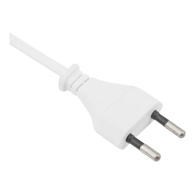 Шнур сетевой, вилка плоская без розетки, кабель 2x0.5 мм², длина 1,5 метра, белый (11-1111)