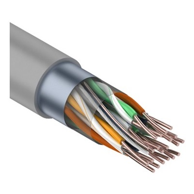 Кабель витая пара F/UTP, CAT 5, PVC, 10PR, 24AWG, INDOOR, SOLID, серый (01-1202)