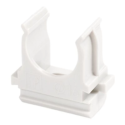 Крепёж-клипса для труб Полистирол белая d20 мм (100шт/1500шт уп/кор) (PR.02720б)