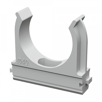 Крепеж-клипса для труб АБС-пластик в карт d40 мм (30шт/300шт уп/кор) (PR.0640)