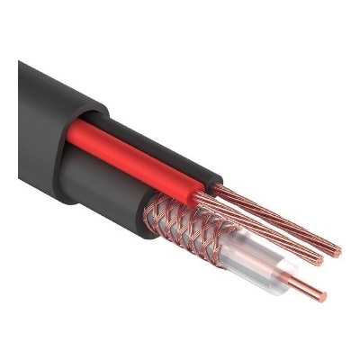 Кабель для видеонаблюдения КВОC + 2х0. 5мм². , 100м. , черный, OUTDOOR (01-4052)