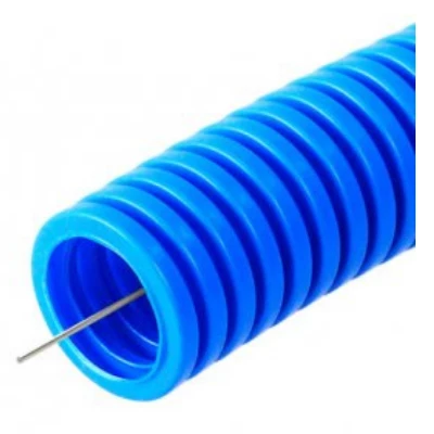 Труба гофрированная ПП лёгкая 350 Н негорючая (НГ) синяя d25 мм (10м/уп) (PR02.0254)