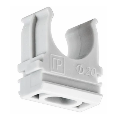Крепеж-клипса для труб АБС-пластик в карт d20 мм (150шт/1500шт уп/кор) (PR.0620)