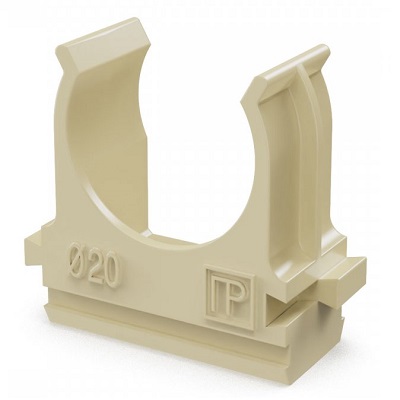 Крепёж-клипса для труб АБС-пластик сосна d20 мм (100шт/1500шт уп/кор) (PR13.0049)