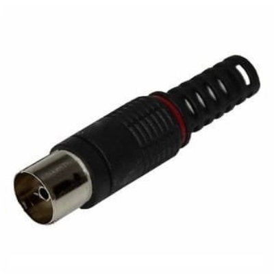 TV-разъем гнездо без пайки черный (05-2044)