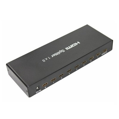 Делитель гнездо HDMI на 8 гнезд HDMI, металл (17-6903)