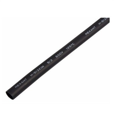 Трубка термоусаживаемая СТТК (3:1) двустенная клеевая 9,0/3,0мм, черная, упаковка 10 шт. по 1м (26-0009)