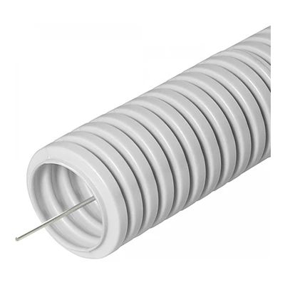 Труба гофрированная ПВХ легкая 350 Н серая с/з d16 мм (25м/уп) (PR.011631М25)