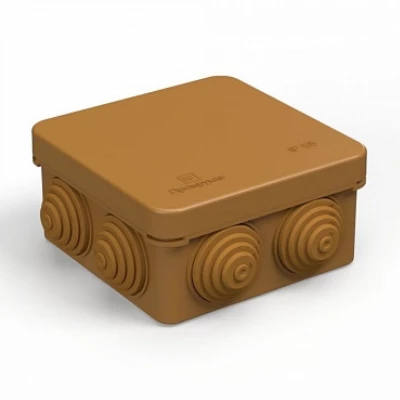 Коробка распределительная 40-0210-8001 для о/п безгалогенная (HF) бук 80х80х40 (105шт/кор) (40-0210-8001)