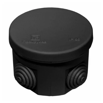 Коробка распределительная 40-0100-9005 для о/п безгалогенная (HF) черная 65х40 (200шт/кор) (40-0100-9005)