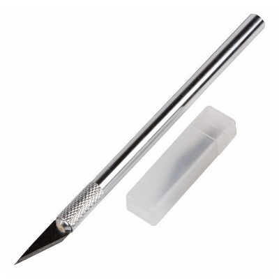 Нож с перовым лезвием 5 запасных лезвий (скальпель) (12-4910)