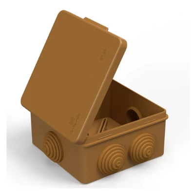 Коробка распределительная 40-0302-8001 для прямого монтажа безгалогенная (HF) бук 100х100х50 (60шт/кор) (40-0302-8001)