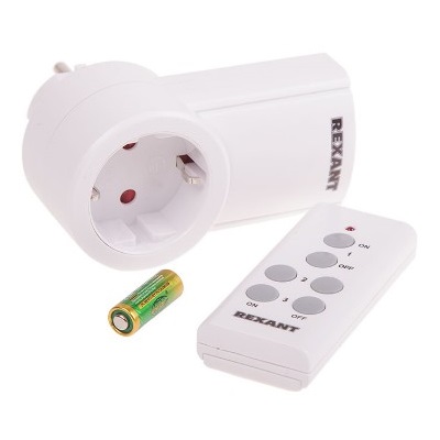 Радиоуправляемая розетка c пультом RX-001 (один пульт, одна розетка) 10А/30м (10-6020)