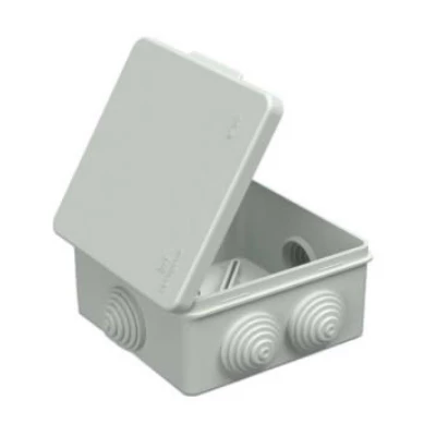 Коробка распределительная 40-0302 для прямого монтажа безгалогенная (HF) серая 100х100х50 (60шт/кор) (40-0302)