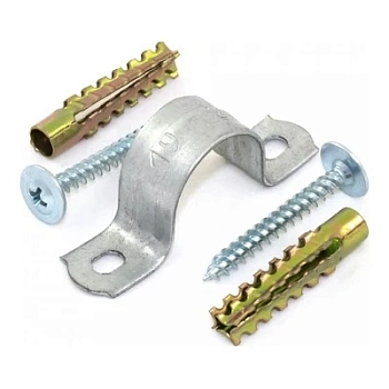 Комплекты для крепления ОКЛ с использованием самореза, дюбеля и скобы СМД d10-11 мм (100 шт) (PR08.4999)