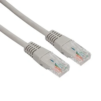 Шнур коммутационный, патч-корд U/UTP RJ45-RJ45, CAT 5e, ZH нг(А)-HF, серый, 3м (18-8006)