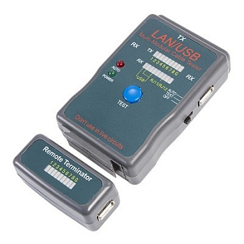 Тестер кабеля универсальный RJ-45+USB 251454 (12-1011)