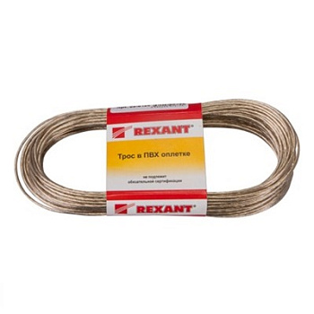 Трос стальной в ПВХ оплетке d=2,0 мм, прозрачный (моток 20 м) (09-5120)