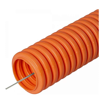 Труба гофрированная ПНД лёгкая 350 Н безгалогенная (HF) оранжевая с/з d16 мм (100м/5500м уп/пал) (PR.021661)