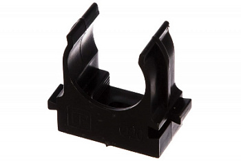 Крепеж-клипса для труб для прямого монтажа черная в п/э d20 мм