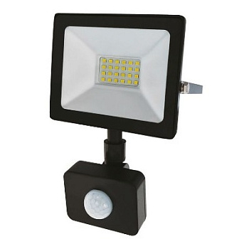 Прожектор светодиодный СДО 20Вт 1600Лм 6500К холодный свет, с микроволновым настраиваемым датчиком движения (605-008)