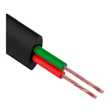 Кабель телефонный ШТЛП 2 жилы Cu, черный, 100м (01-5002)