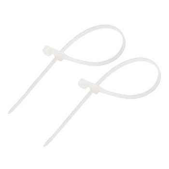 Стяжка нейлоновая под винт 200x4,3мм, белая (100 шт/уп) (07-0204)