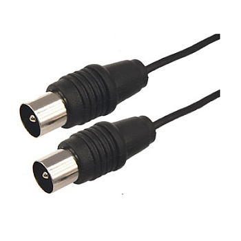 Шнур ТВ гнездо - ТВ штекер, 3м, черный (17-5023)