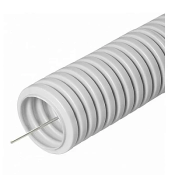 Труба гофрированная ПВХ легкая 350 Н серая с/з d32 мм (25м/1375м уп/пал) (PR.013231)