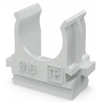 Крепеж-клипса для труб АБС-пластик в карт d16 мм (200шт/2000шт уп/кор) (PR.0616)