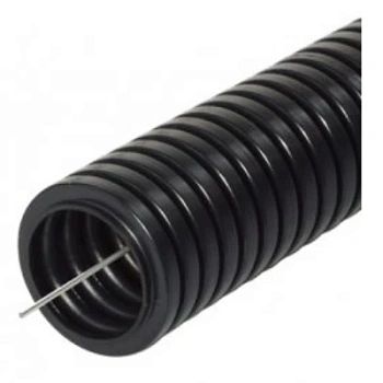 Труба гофрир.ПНД лёгкая 350 Н безгалоген.(HF) стойкая к УФ черная д32 (25м/1375м уп/п.) 161559