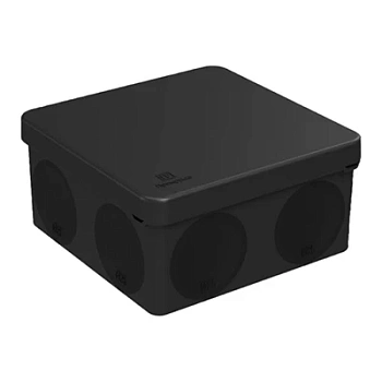 Коробка распределительная 60-0300-9005 для прямого монтажа двухкомпонентная безгалогенная (HF) черная 100х100х50 (66шт/кор) (60-0300-9005)