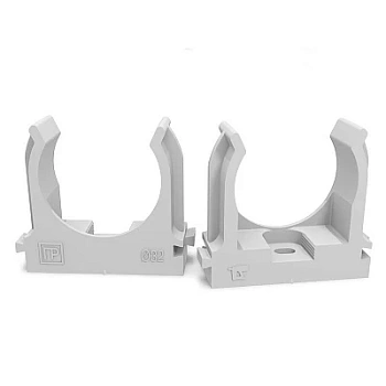 Крепеж-клипса для труб для прямого монтажа серая в п/э d32 мм