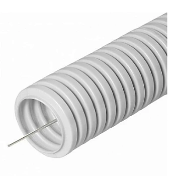 Труба гофрированная ПВХ легкая 350 Н серая с/з d16 мм (100м/5500м уп/пал) (PR.011631)