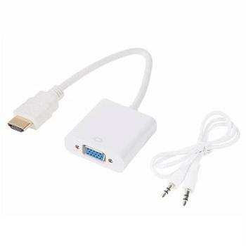 Переходник штекер HDMI - гнездо VGA, провод + шнур стерео 3,5мм (17-6936)