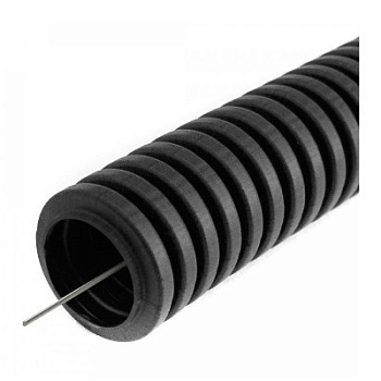 Труба гофрированная ПВХ легкая 350 Н черная с/з d20 мм (100 м/4800 м уп/пал) (PR01.0055)