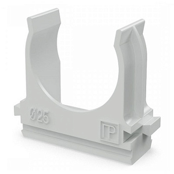 Крепеж-клипса для труб Полистирол d25 мм (10шт/500шт уп/кор) (PR.02725м)