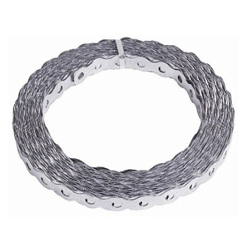 Лента полоса монтажная оцинкованная, перфорированная волна 12х0,55 мм, рулон 25 м (07-7212-4)