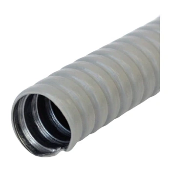 Металлорукав в ПВХ изоляции серый Р3-ЦП-НГ-100 (8м/уп) (PR04.0468)