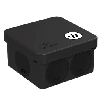 Коробка уравнивания потенциалов (КУП) 60-0200-9005-У для прямого монтажа двухкомпонентная безгалогенная (HF) черная 70х70х40 (150шт/кор) (60-0200-9005