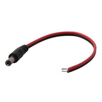 Разъем питания DC штекер 2,1х5,5мм с проводом 20 см (14-0313)